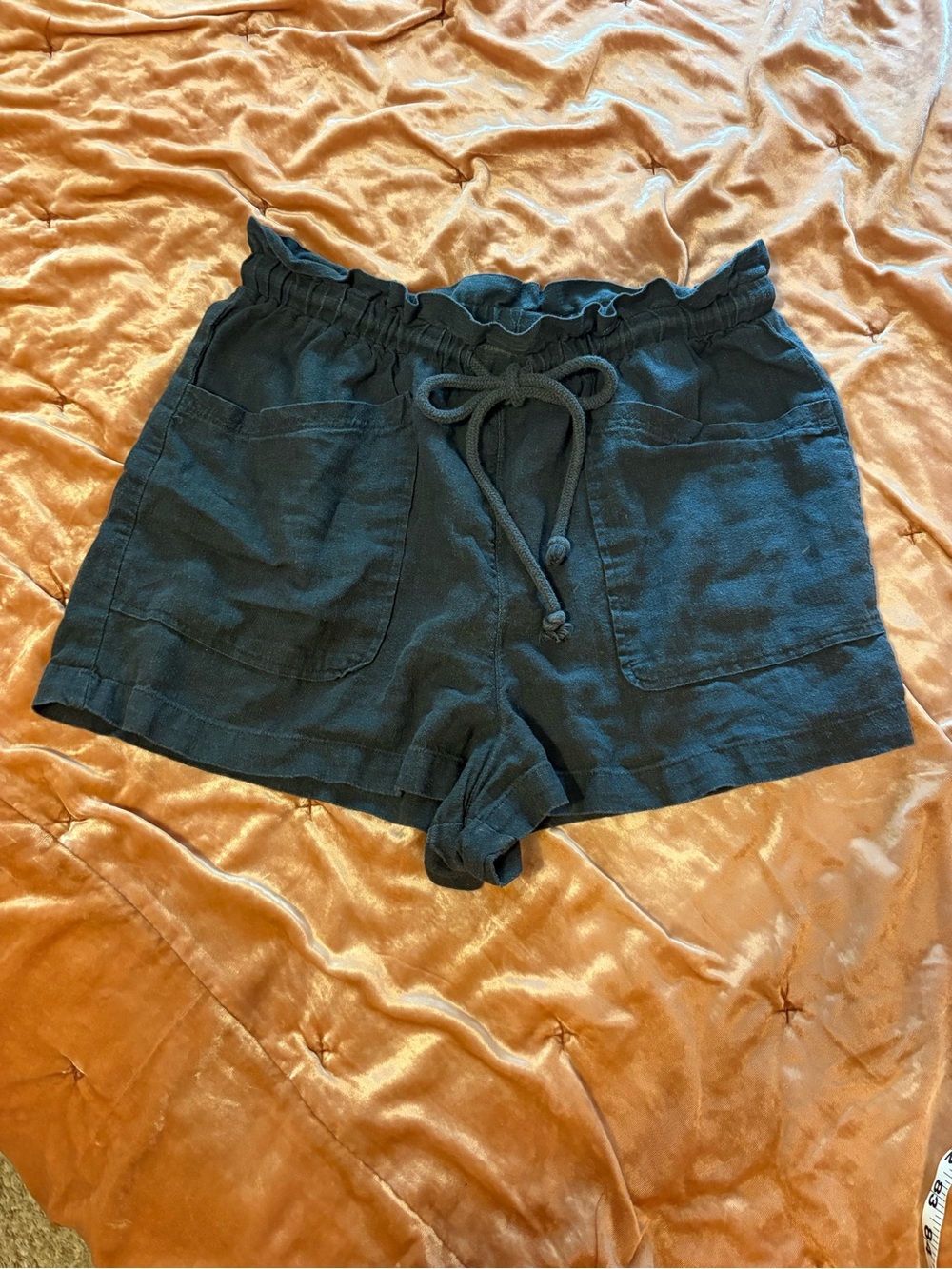 Universal Thread Black High-Waist Paperbag Drawstring Shorts